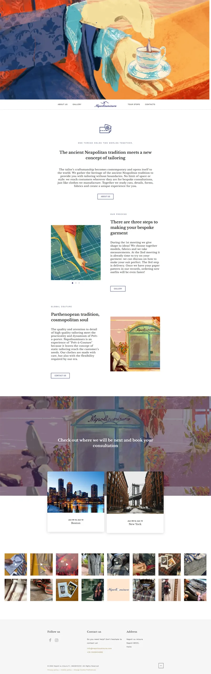 Homepage sito web per Napolisumisura Homepage sito web per Napolisumisura